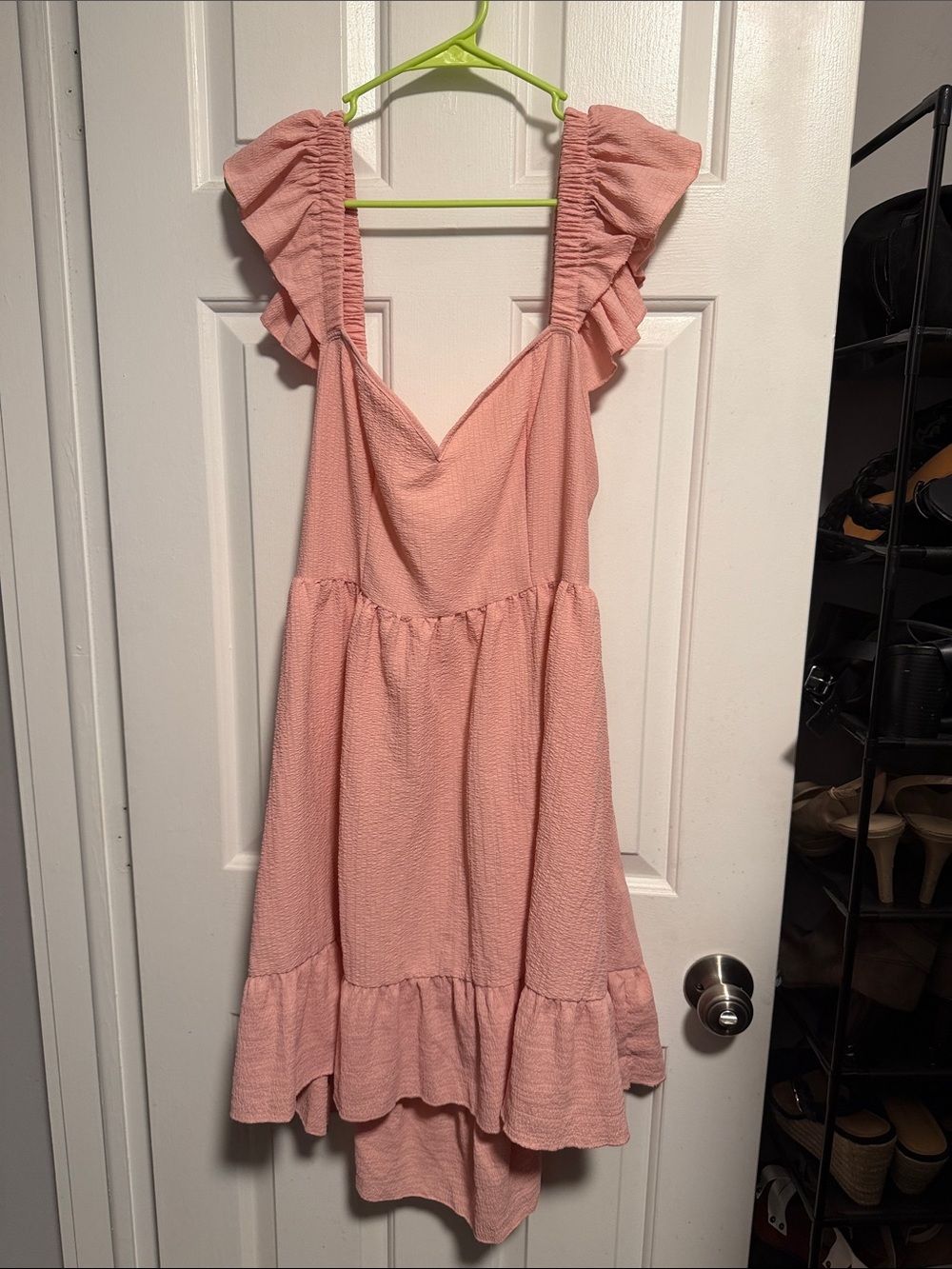 SHEIN Blush Pink Ruffle Strap Sundress